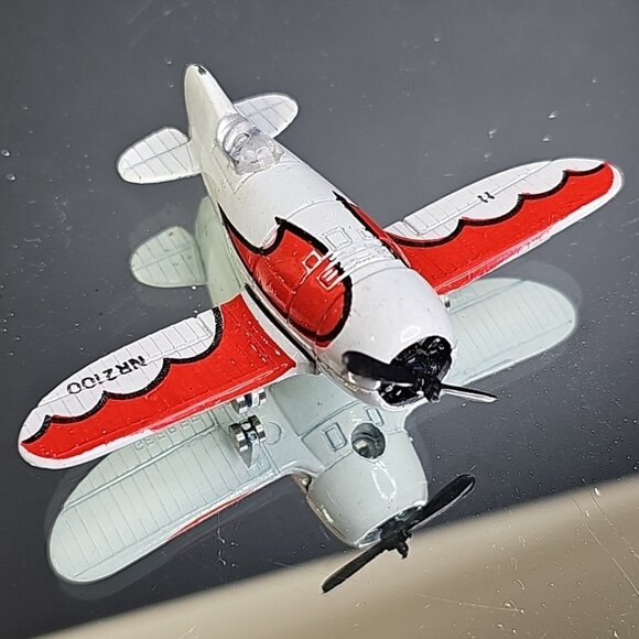 Vintage Gee Bee A135 Zee Toys Dyna Flites Red NR2100 Diecast Plane Good - Picture 1 of 10